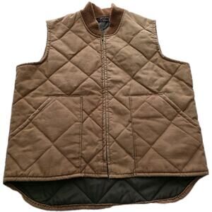 Vintage Walls Quilted Vest Mens Tan Canvas Workwear Lined Large Zero Zone
